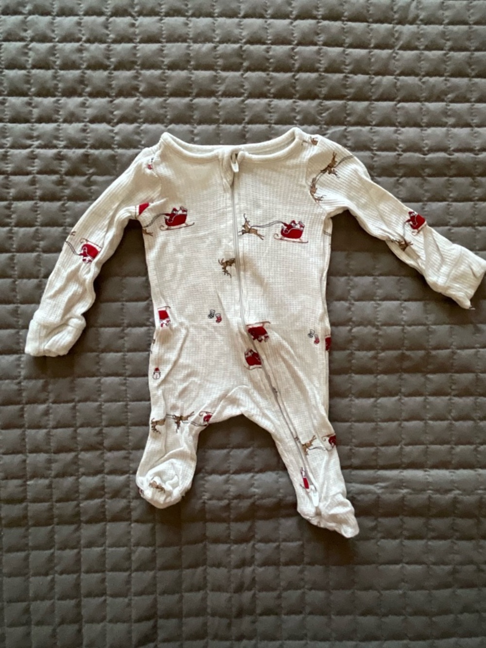 Carter's Newborn Footed One-Piece — Santa & Reindeer